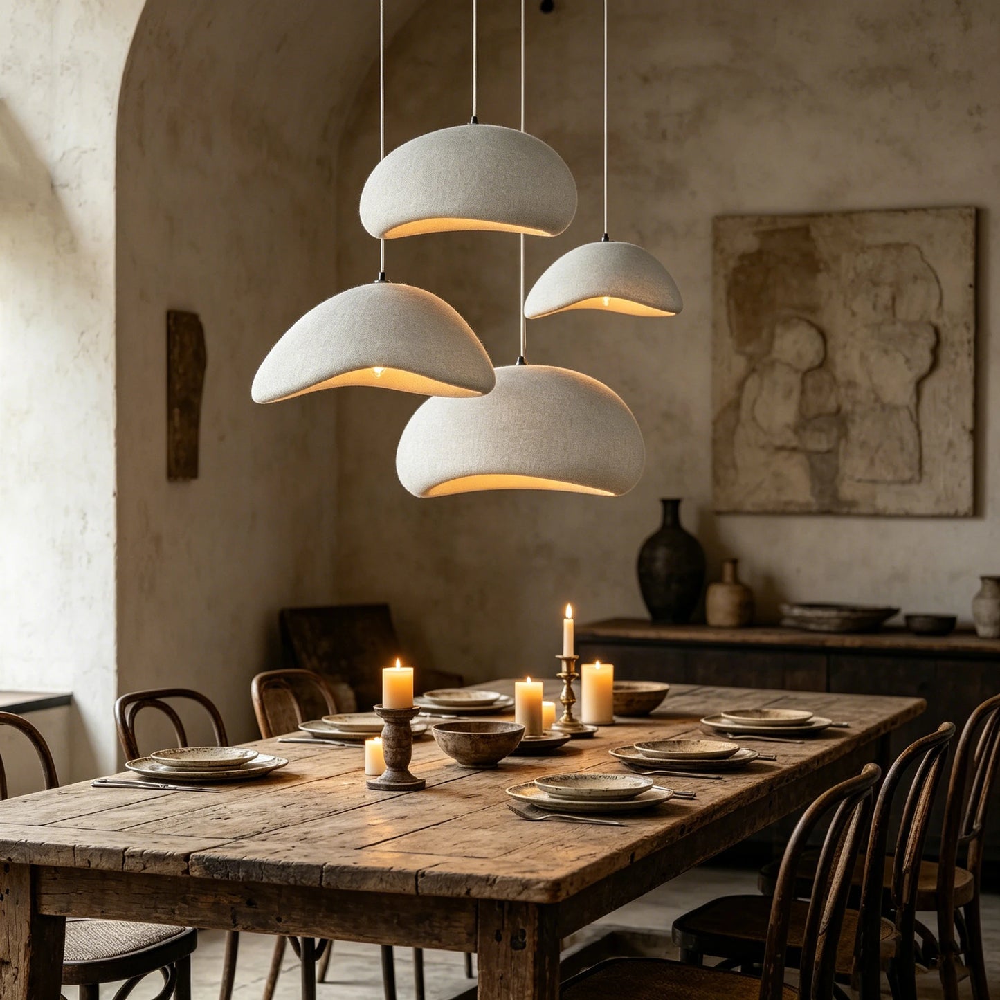 Nordic Wabi Sabi Pendant Lights Modern LED Ceiling Chandelier Lights for Living Room Bedroom Dining Room Home Decor Hanging Lamp