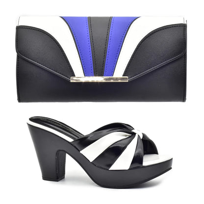 Italian Shoes and Bags Matching Set High Heels Women Wedges Shoes for Women Nigerian Party Women with Bag Set Plus Size Heels 42
