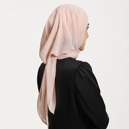 2025 Ramadan Women Solid Scarf Built-in Magnetic Muslim Chiffon Hijab Shawls Head Wrap Hijabs Scarves Ladies Foulard Islamic