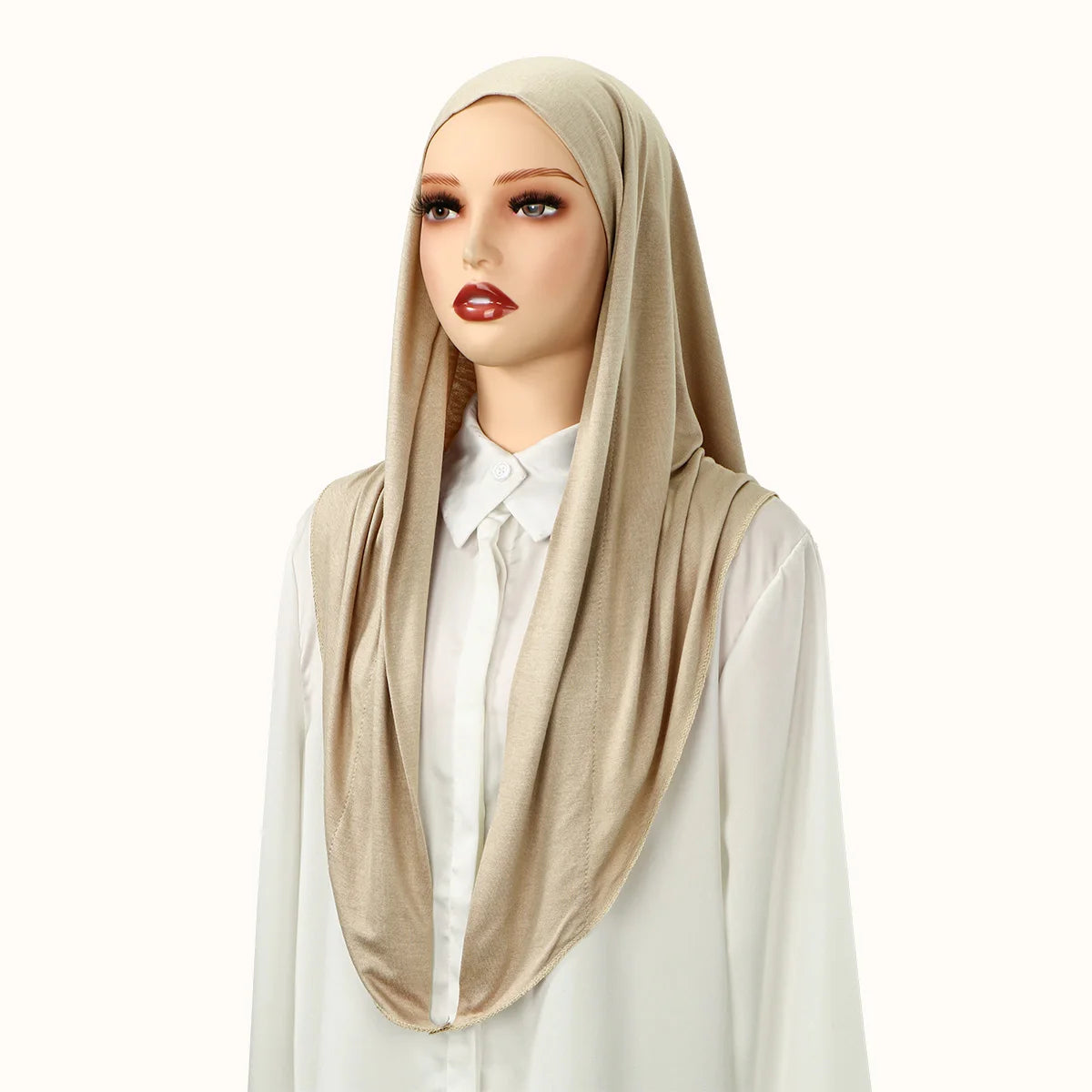 Hot Selling Ins Soft Jersey Instant Hijab Scarf for Women Muslim Solid Color Ready to Wear Hijab  Sport Underscarf Headwraps