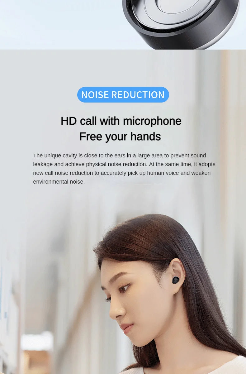 Super bass Sleep Headphones Wireless Bluetooth Earphones With Mic Sports Earbuds Noise Reduction Mini HD Headset For Smart Phone