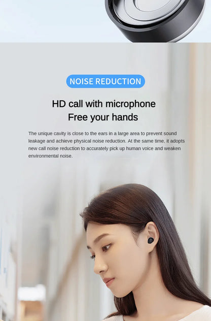 Super bass Sleep Headphones Wireless Bluetooth Earphones With Mic Sports Earbuds Noise Reduction Mini HD Headset For Smart Phone