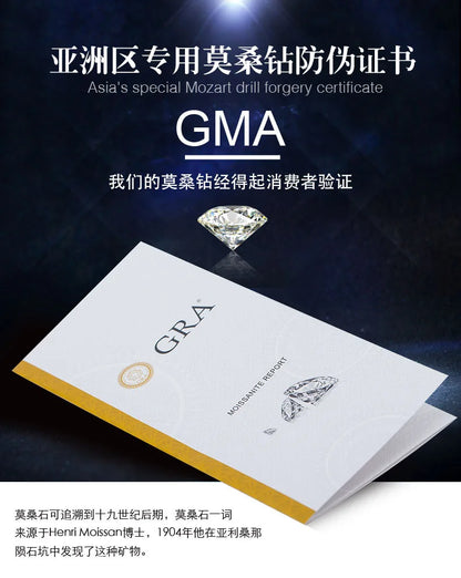 PT950 Platinum Three-Row Ring - 2 Carat Moissanite with Stylish Craftsmanship, Women's Trendy Jewelry