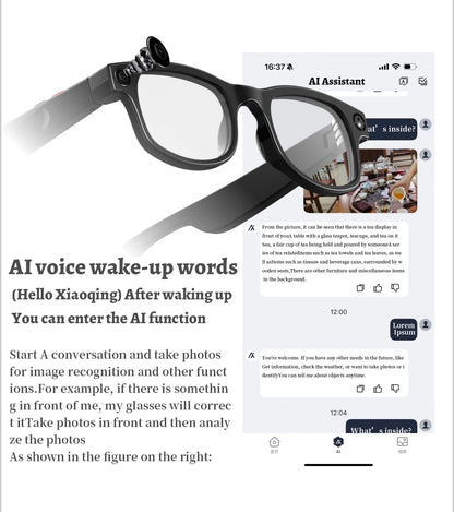 LIGE New Smart Glasses 500W Camera HD Video Recording Bluetooth Call Glasses AI Smart Translation Sunglasses WiFi Transmission