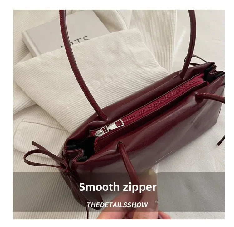 New Solid Color Women's Handbag Soft Pu with Knot Shoulder Bag Underarm Bag Lady Designer Bags Luxury Bolsa Feminina handbags