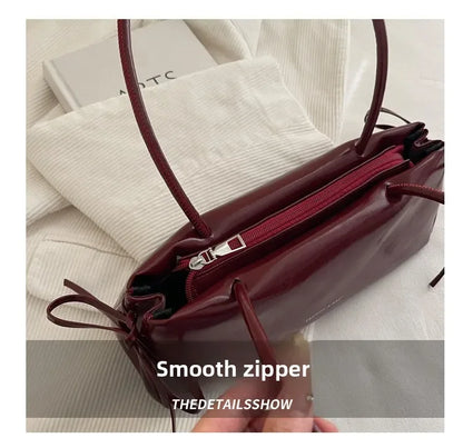 New Solid Color Women's Handbag Soft Pu with Knot Shoulder Bag Underarm Bag Lady Designer Bags Luxury Bolsa Feminina handbags