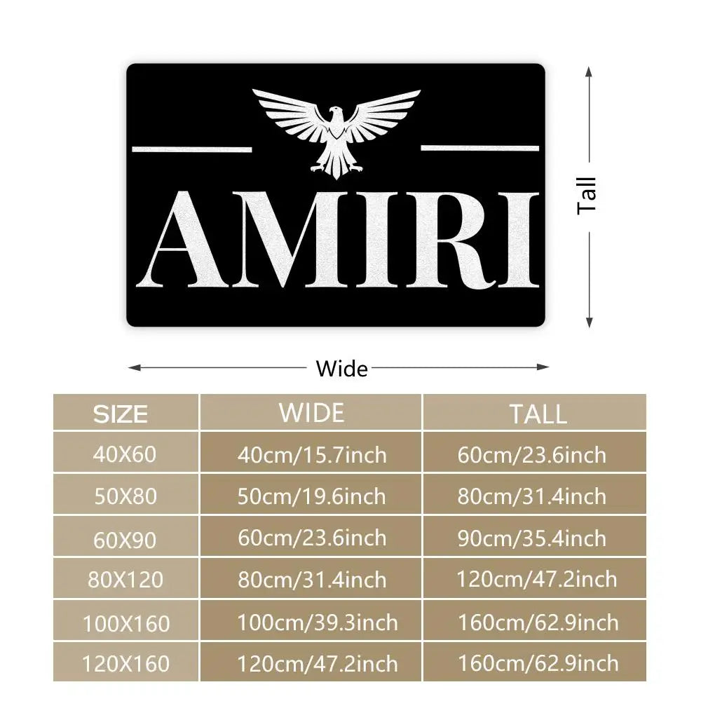Brand Logo A-Amiri Floor Mat Soft Thickened Non-Slip Washable Door Mat for Living Room Home Decor Flannel Rugs