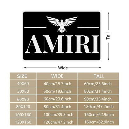 Brand Logo A-Amiri Floor Mat Soft Thickened Non-Slip Washable Door Mat for Living Room Home Decor Flannel Rugs