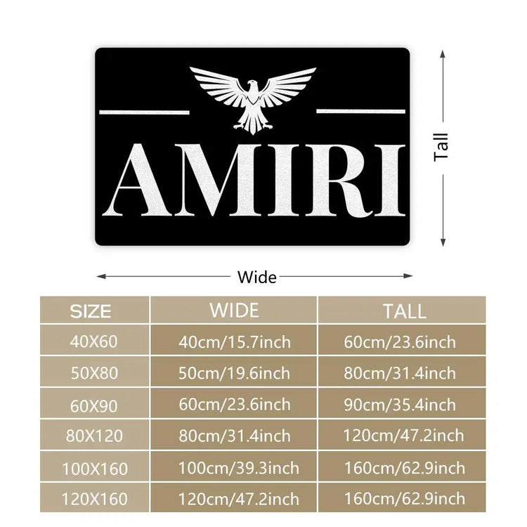 Brand Logo A-Amiri Floor Mat Soft Thickened Non-Slip Washable Door Mat for Living Room Home Decor Flannel Rugs