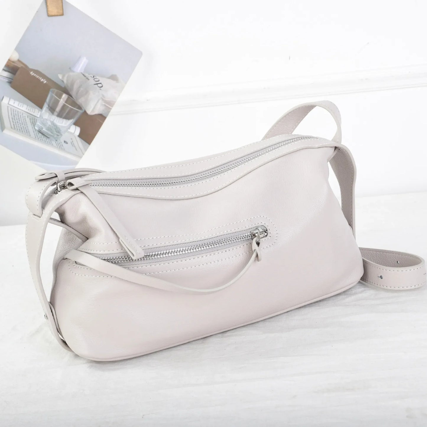 High Quality 2025 Luxury Cowhide Real Leather Crossbody Bowling Bag for Women - Ideal Commuter Bag & Ladies Gift