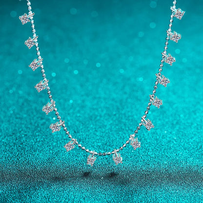 PureMax 3ct/9ct Premium Real Shiny Moissanite Necklace For Women S925 Silver Moissanite Diamond Necklace Party Fine Jewelry