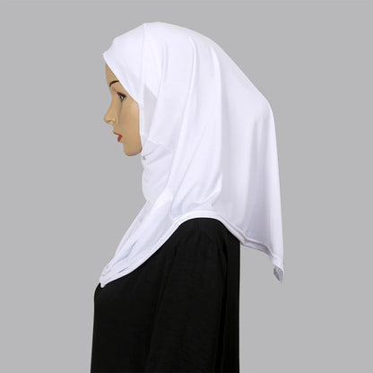New Ready To Go Wear Instant Hijab for Women Solid Color Hemp Headscarf Neck Cover Sports Hijabs Pinless Islam Shawls and Wraps