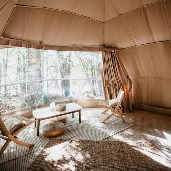 PVC Geodesic Dome Tent, Waterproof Windproof Snow Resistant Luxury Glamping Tent for Resort Hotel Outdoor Party Event Shelter