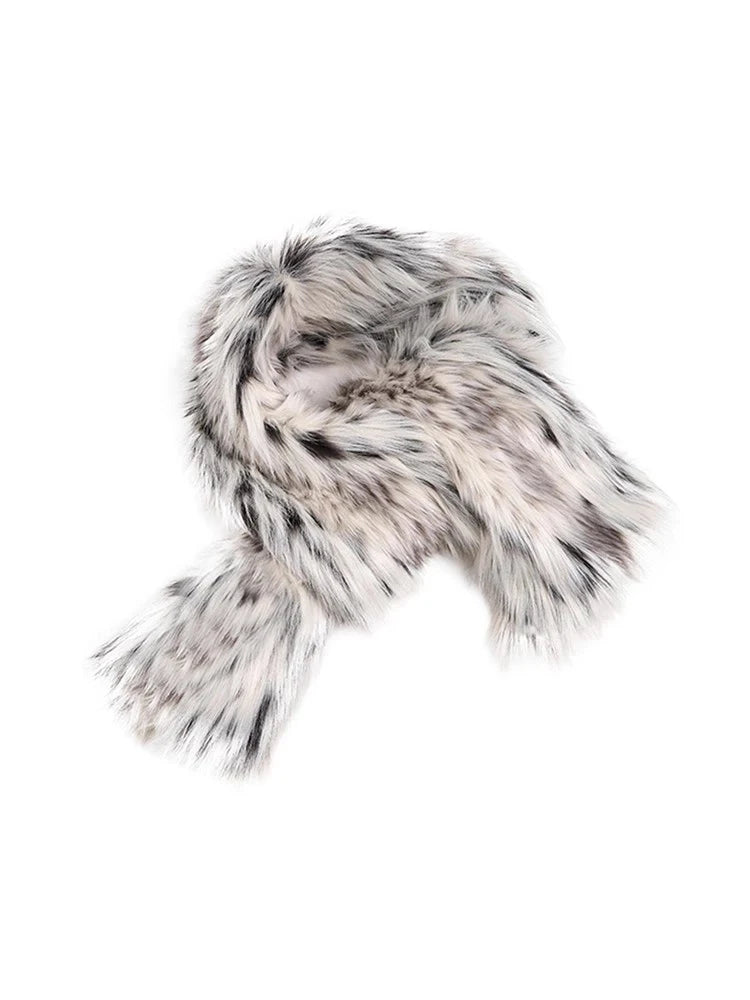 Mauroicardi Autumn Winter Luxury Brands High Quality Designer Colorful Thick Warm Long Hairy Faux Fur Scarf Unisex Fur Shawl