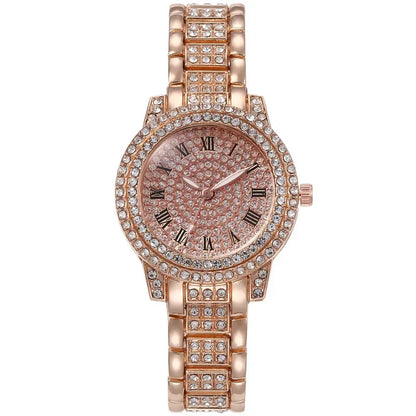 New Luxury Shiny Diamond Watch for Women Elegant Quartz Steel Bracelet Watches Zircon Crystal Fashion Wristwatch Clock Gifts