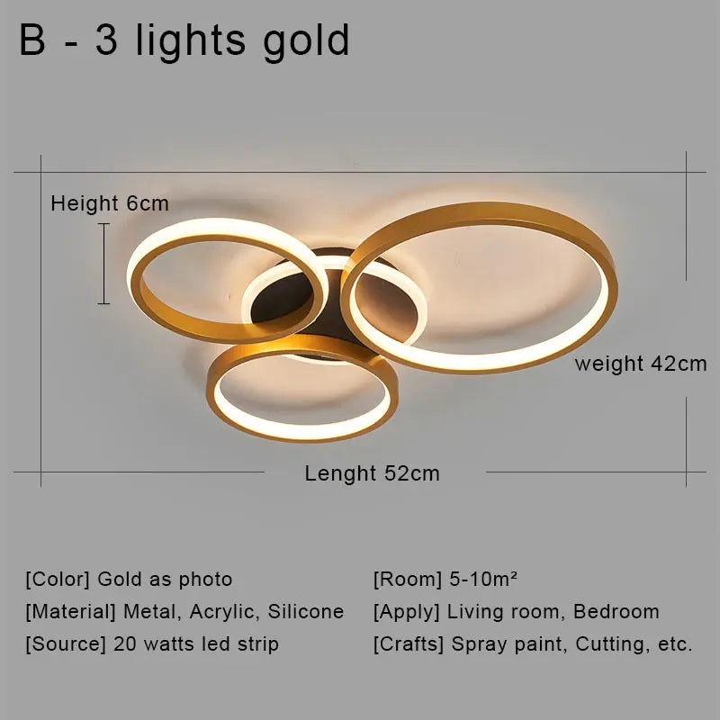 Modern LED Ceiling Chandeliers With Remote Control Decor Home Ring Lamp Living Room Bedroom Dining Room Ceiling Light Fixtures