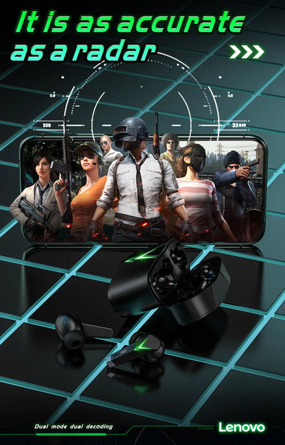 Choice US Lenovo LP6 Bluetooth 5.0 Headphones 9D Strong Deep Bass Music Sound Earbuds Sweatproof Cinema Sound Earphones