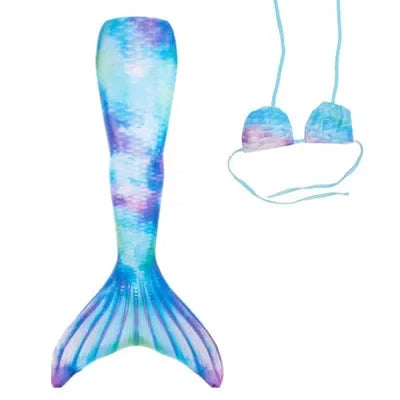 New Kids Adult Swimming Mermaid Tail Girl Mom Cosplay Mermaid Costume Children Party Gift Fantasy Swimsuit with Monofin Fin