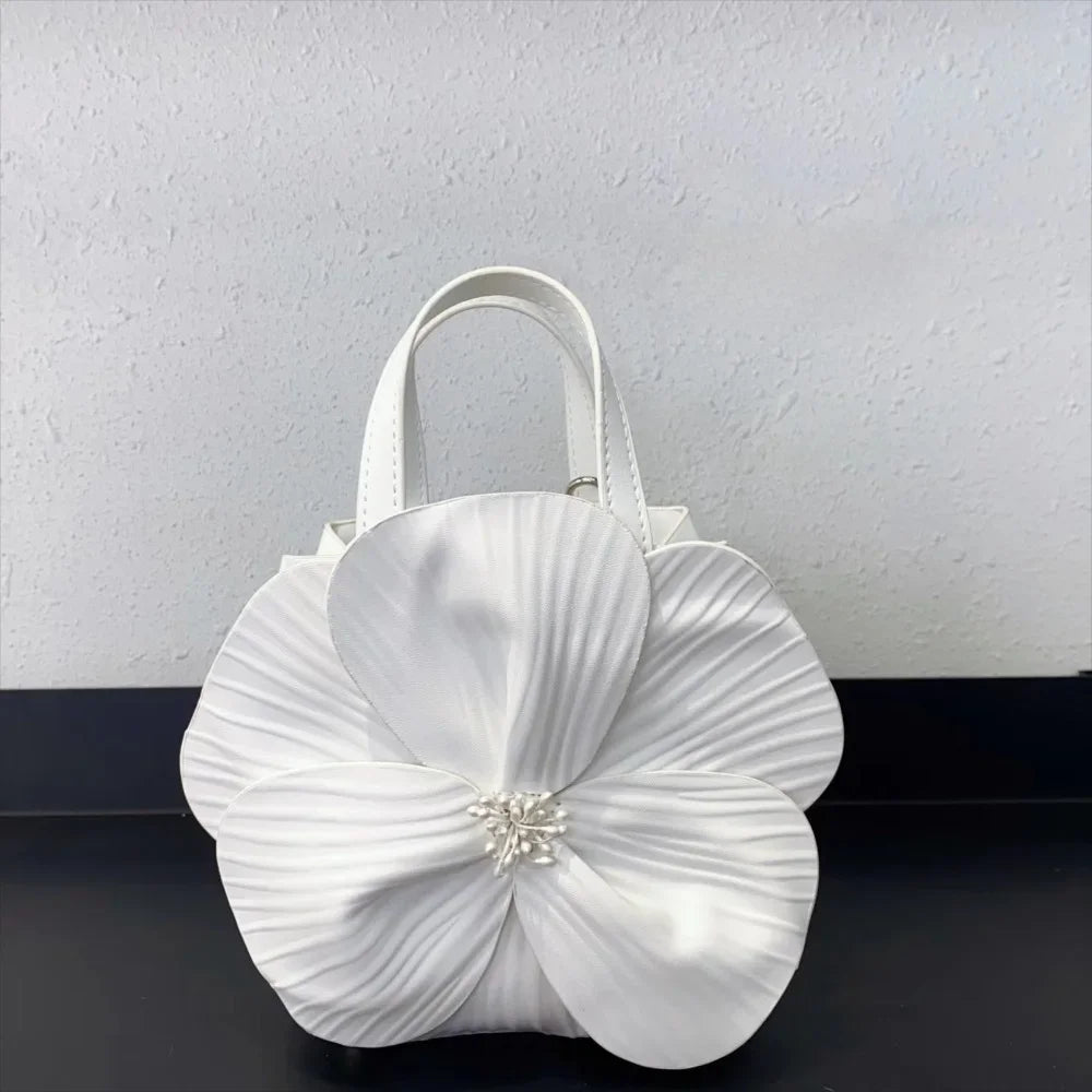 Innovative Chinese-Style Floral Bucket Bag Drawstring French Mini Tote Bag Flower Bucket Purse Women Luxury Designer Handbags