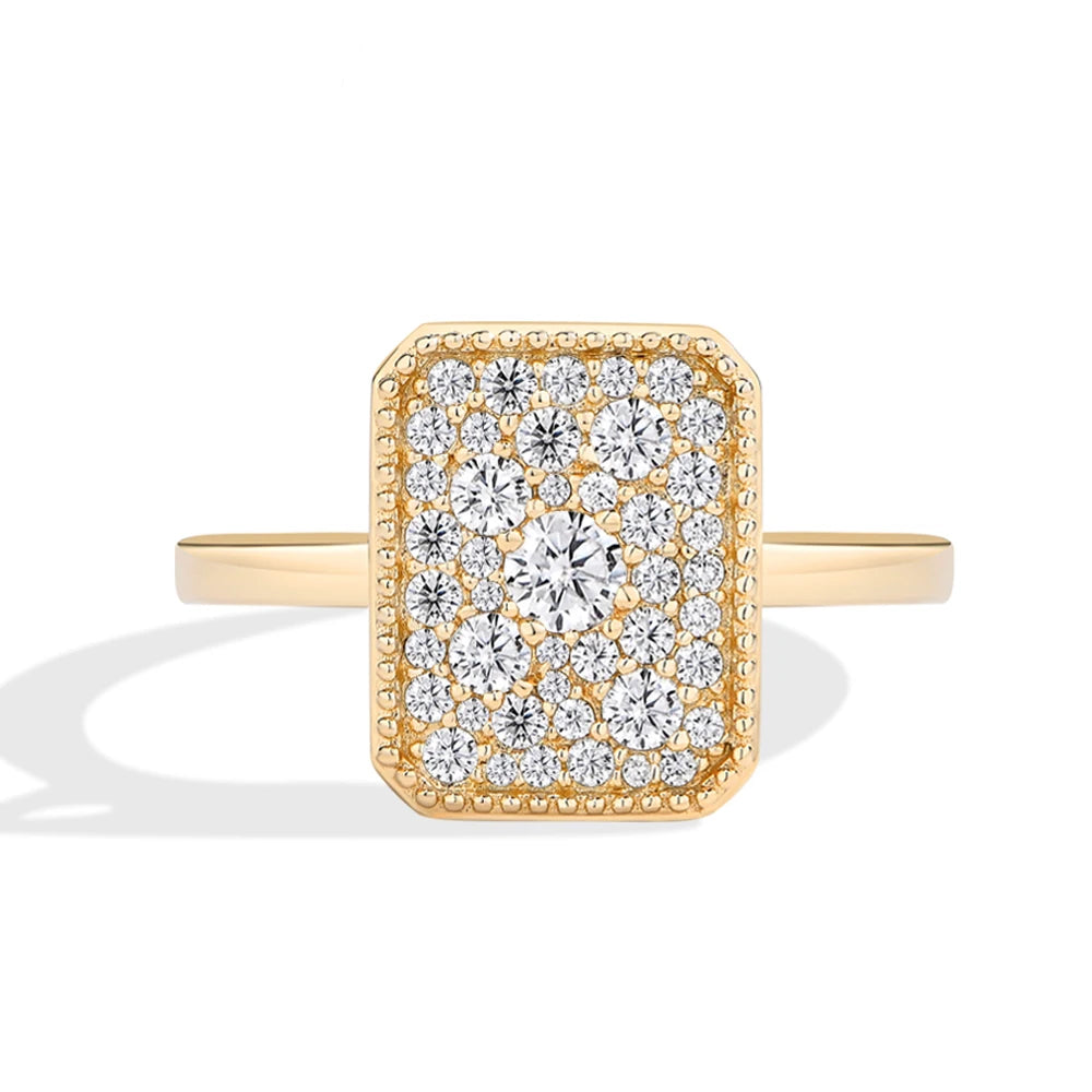MINTYBOX Rectangul Moissanite Ring S925 Silver Engagement Diamond Rings 18K Gold For Women Luxury Fine Jewelry Anniversary Gift