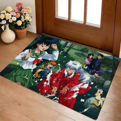 A-I-I-Inuyashas Floor Mat Cozy Flannel Soft Thick Non-Slip Mat For Living Room Bedroom Kitchen Decor Rugs
