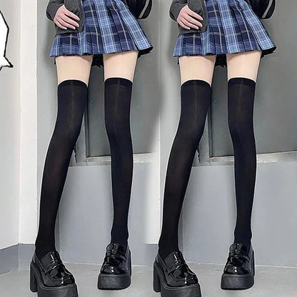 1/2pairs Sweet Over Knee Long Socks Women Girs Sexy Nylon Calf Socks Thigh High Stockings Legging JK Lolita Cosplay Tights