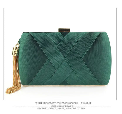 2024 New Fashion Women Evening Bags Tassel Ladies Clutch Purse Shoulder Chain Wedding Party Handbags Bags