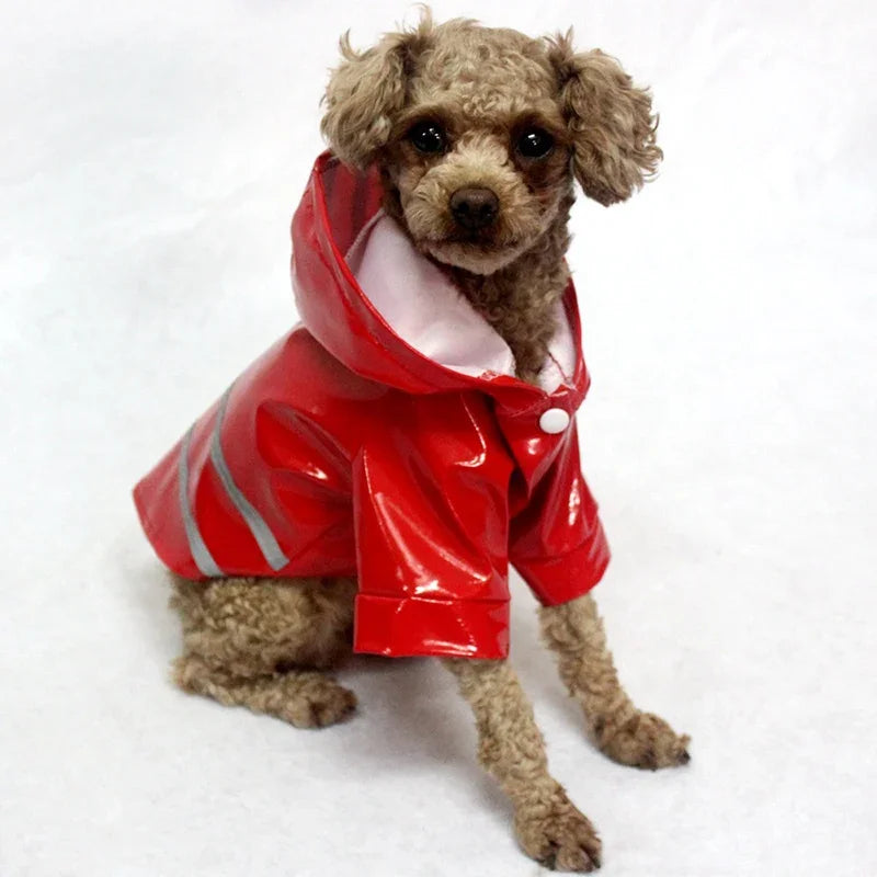 Summer Outdoor Puppy Pet Rain Coat S-XL Hoody Waterproof Jackets PU Raincoat for Dogs Cats Apparel Clothes Wholesale
