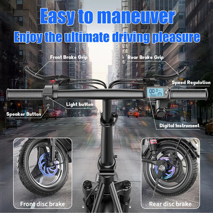 ASKGO Adult Electric Scooter with Detachable Seat, 14" Tires, 1000W Peak Power, Max 25MPH, 35 Miles Range, 48V 15Ah Battery, Full Suspension, Waterproof Rear Storage Box for Urban Travel