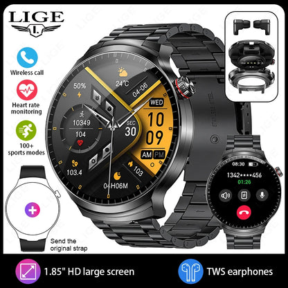2026 New TWS 2 in 1 Smart Watch with Earbuds Bluetooth Call Earphone Smartwatch Men Women Heart Rate Monitor Sport Music Watches