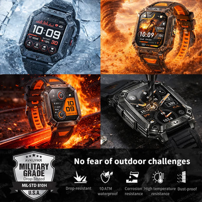 2026 New Outdoor GPS Smart Watch 1400mAh High Capacity Battery 2.01" Sapphire Screen 10ATM Waterproof Dual-color Lamp Smartwatch