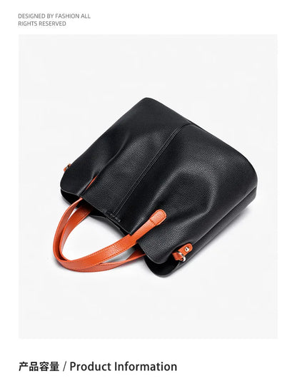 Women's Bag Leather Luxury Designer Shoulder Bag Soft Handbags Large Capacity Crossbody Bags Blue Black Khaki