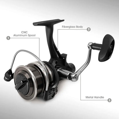 Fishing Reel Double Brake Design 8KG Max Drag 8BB 4000-5000H CNC Aluminum Left/Right Interchangeable Spinning Reel