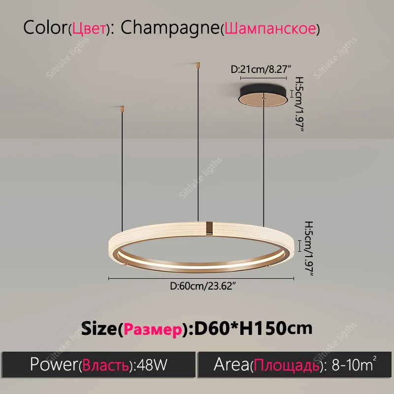 Modern design creative round simple chandelier ring Lights suitable for living room bedroom restaurant home round Pendant Lights