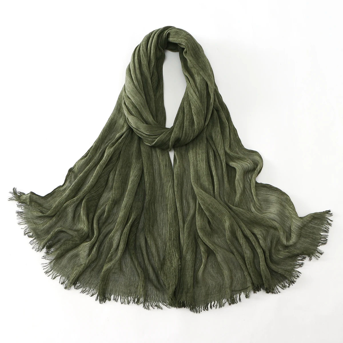 Women Crinkle Modal Rayon Hijab Muslim Scarf Shawls Solid Color Headband Femme Breathable Headwrap Turban Ramanda 180*70cm