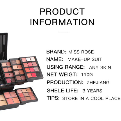MISS ROSE All In One Makeup Kit for Women Full Set Make up Gift Sets Contour Lipstick Eyeshadow Brushe Multi-Purposes Kits Box