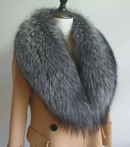 Real Fox Fur Collar for Women Coat Jacket Female Wraps Winter Warm Fur Scarf Extra Large Size Neck Warmer Fur Shawls Scarves
