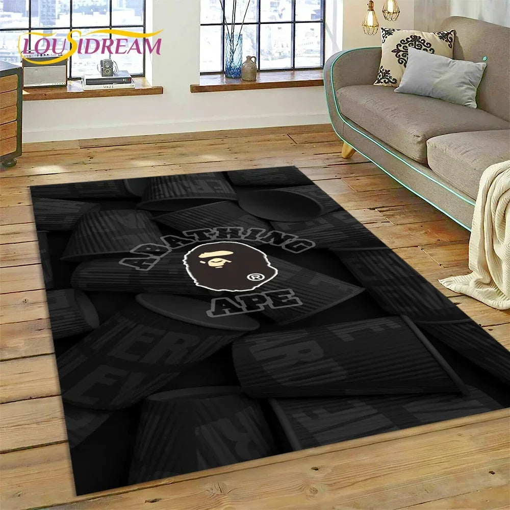 3D Printing B-BAPE Fashion Carpet Rug for Bedroom Living Room Home Sofa Decoration,Children Game Large Decor Floor Mat Gift
