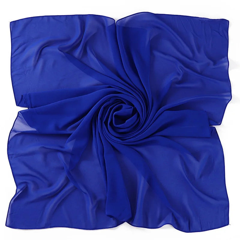 90*90CM Headwrap Heavy Chiffon Square Scarf Muslim Hijabs Women Underscarf Fashion Casual Plain Color Hijab