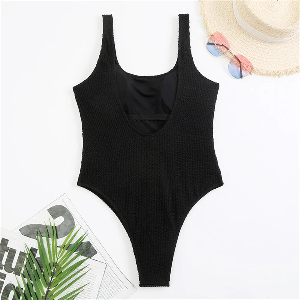 2026 Sexy Women One Piece Swimsuit Swimwear Female Solid Push Up Thong Bather Bathing Suit Monokini Brazilian Swimming Suits
