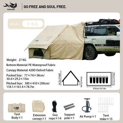 PAKICETUS Inflatable camping tent 4-8 people with windows portable water-resistant camping tent  Four season tents