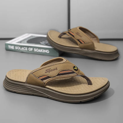 Men's One-Strap Sandals Anti-Slip Soft-Soled Male Slippers Comfortable Slides Everyday Slip-On Sandals Leisure Walk Flip-flops