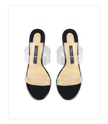 Luxury Women's Shoes Women's Sandals Summer New Open Toe Transparent PVC High Heels Shoes Ladies Fashion Elegant Sexy Pumps 8cm