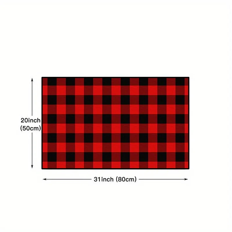 Black White Buffalo Plaid Floor Mats Home Decor Living Room Area Entrance Non-slip Rugs Balcony Hallway Bathroom Toilet Carpets