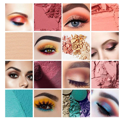 POPFEEL Professional Eye Makeup Set: Eyeshadow Palette, Eyeliner, Brow Pencil, Mascara +8 Makeup Brushes - Perfect for Beginners