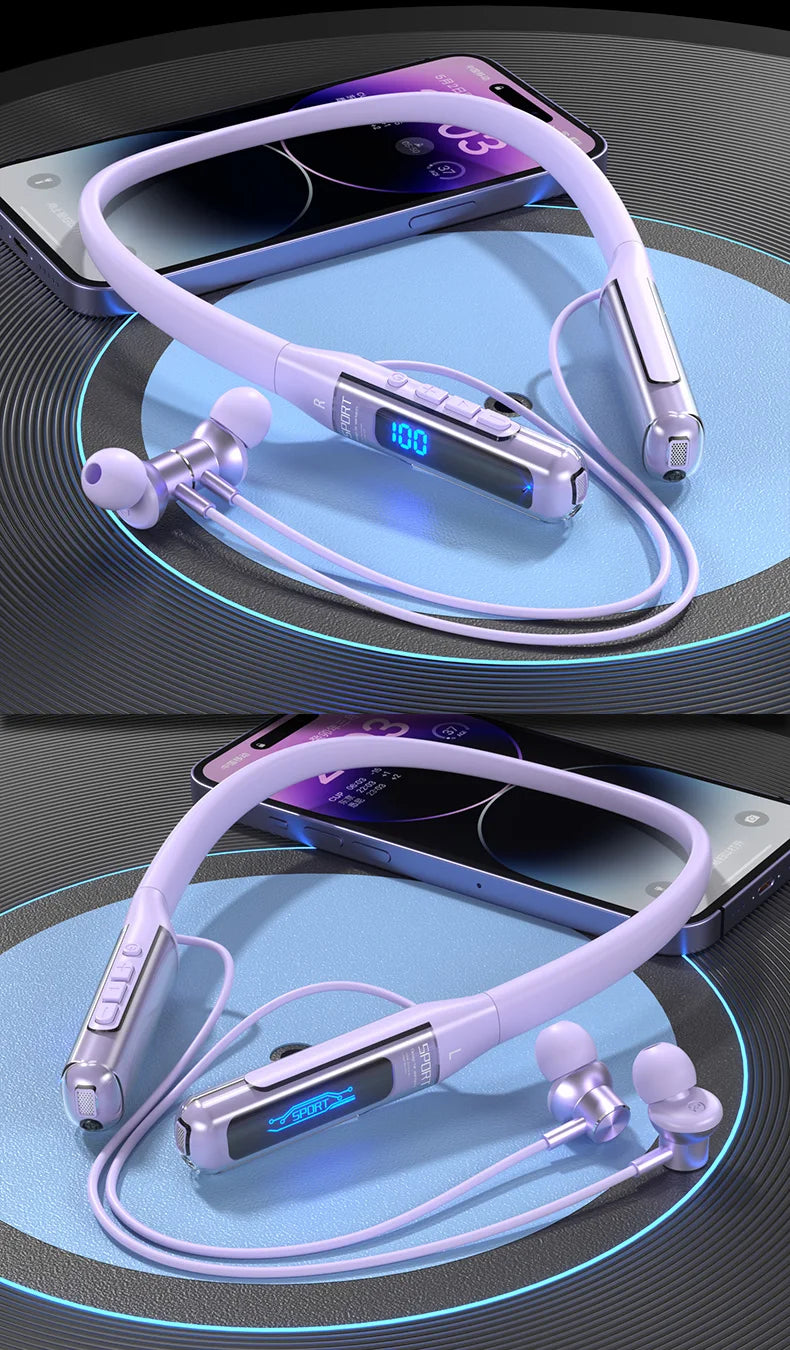 EARDECO 80 Hours Endurance Bluetooth Headphone with Microphone Wireless Headphones Bass Stereo Neckband Earphones Bluetooth 5.3