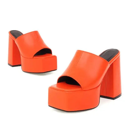 Women Slippers New Summer Hot Designer Wedges Slippers Chunky Platform Mules Sandals High Heels Beach Shoes Slides 34-43