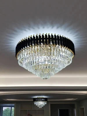Villa Luxury Living Room Chandelier K9 Crystal Restaurant Pendant Lights Modern Ceiling Chandelier Dining Table Indoor Home Lamp