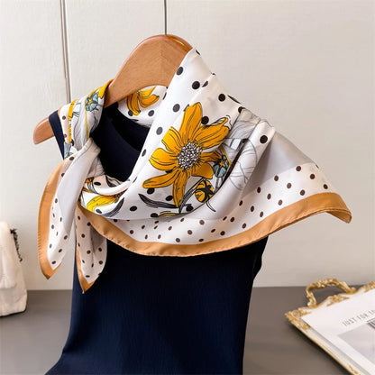 70*70cm Zebra Stripes Print Head Scarf for Women Silk Square Scarves Foulard Bandana Fashion Decorate Hijab Female Neckerchief