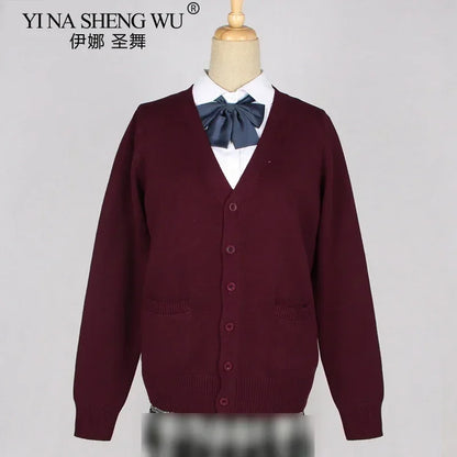 School JK Uniform Sweater Coat Anime Cosplay Costumes Cardigan Outerwear Sweater 16 Colour Long Sleeve Knitting Coat For Girls
